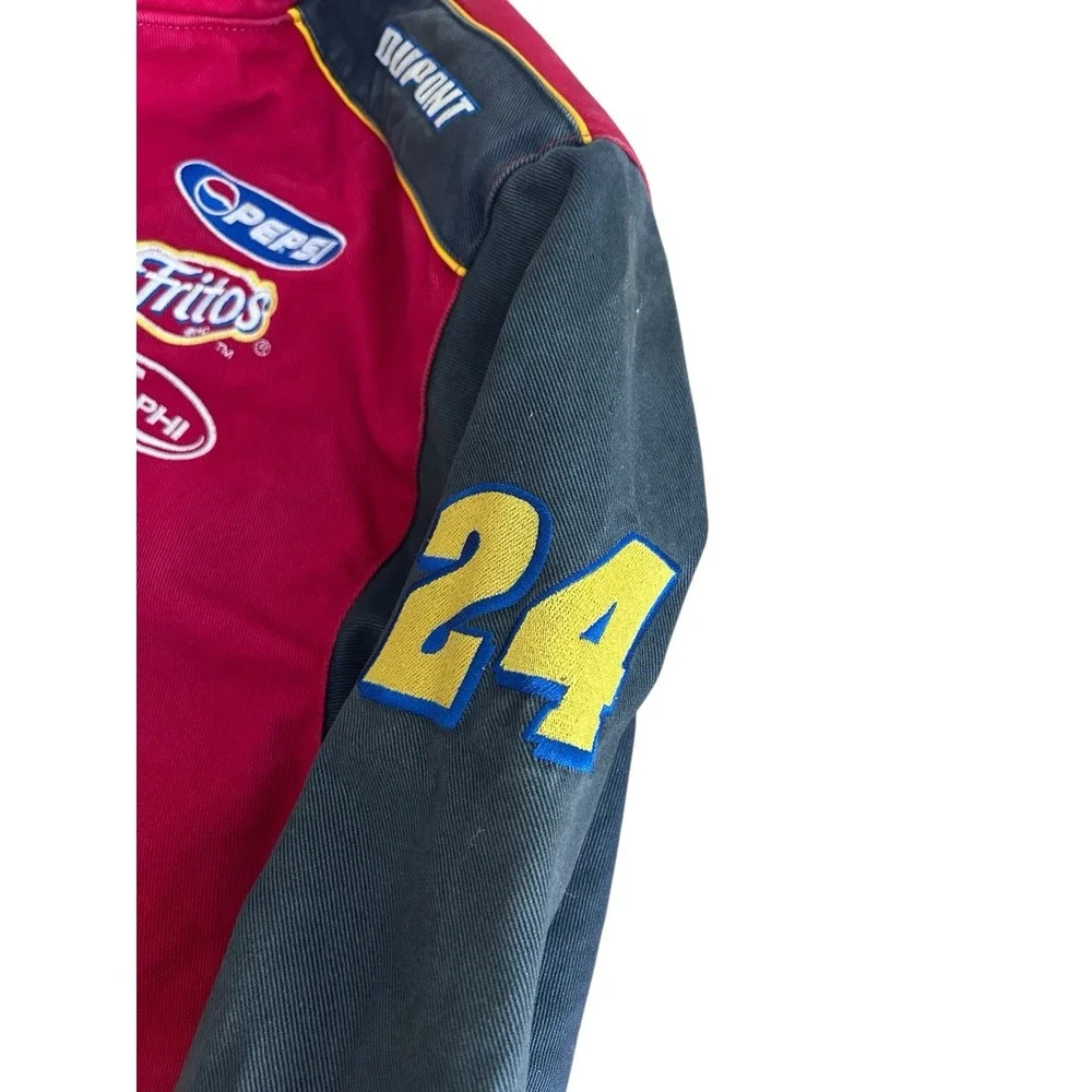 Authentic Nascar Jeff Gordon #24 Flame Dupont Jacket 'JH Design' Red  XL